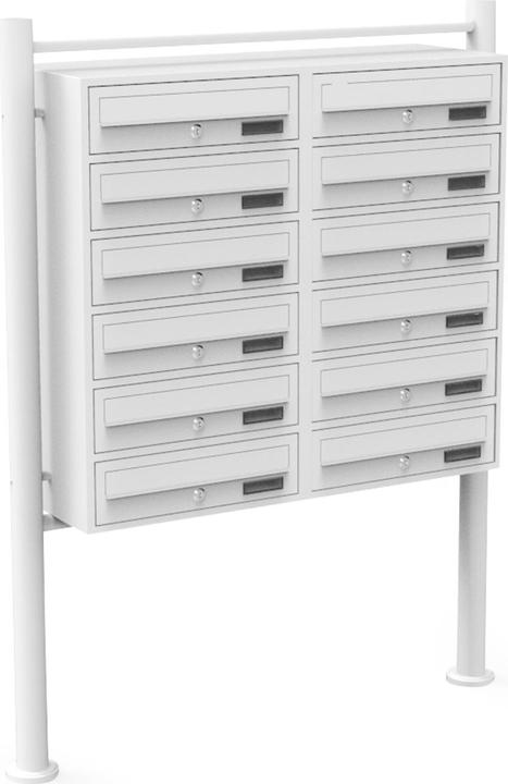 Actual product image Wiltec 12 letterbox system white 2x6 compartments letterbox Post