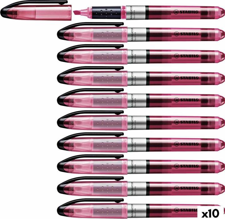 Image du produit STABILO Surligneurs - NAVIGATOR - Pack de 10 - rose (Rose, 5 mm, 10 x)