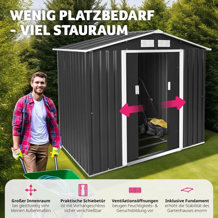 Actual product image tectake Shed with saddle roof