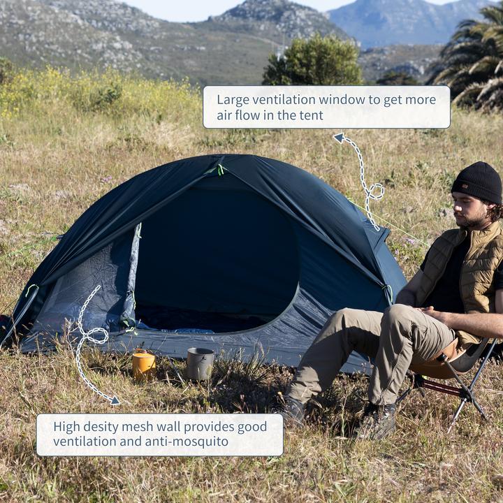 Produktbild Naturehike cycling Ultralight 1 man tent + mats 20D Forest navy blue + mats (1 Person)