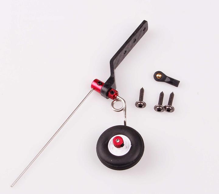 Actual product image Kuza Rear landing gear 90-120e Carbon V2 with wheel approx. 31mm steerable