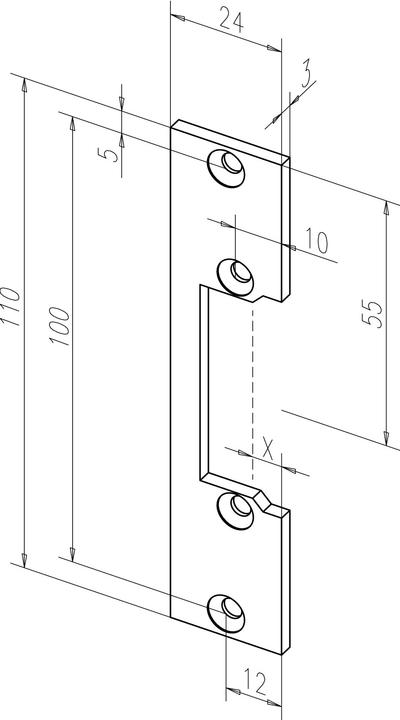 Immagine prodotto Assa Abloy PIASTRA DI RISCONTRO FF CL 10 -------10635-01110MM EST UNIVERSALE (Frontale)