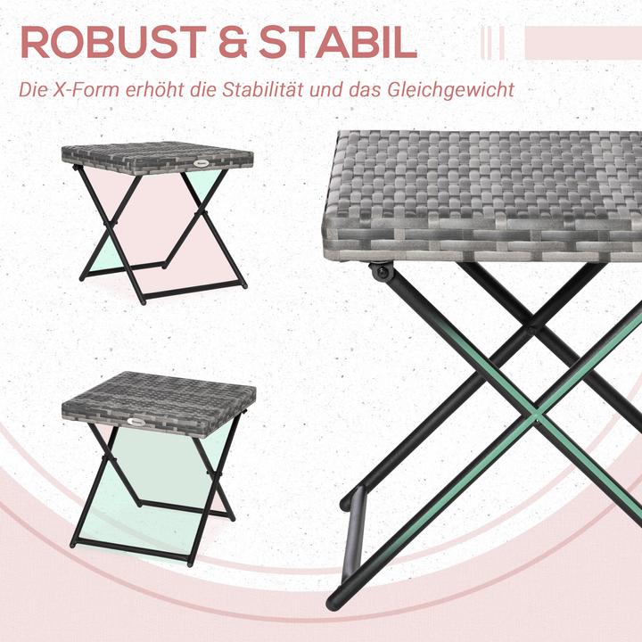 Actual product image Outsunny Folding Polyrattan Garden Table (40 cm)