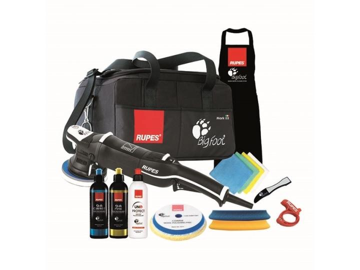 Actual product image Rupes Eccentric polishing machine LHR 15 Mark III Kit LUX with 2 sponges, 2 wool pads, 3 polishes- 3