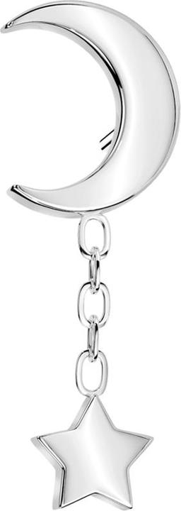 Star Piercing Threadless Mond silber Anhänger Kette mit Stern (ohne Messing, Titan G23)