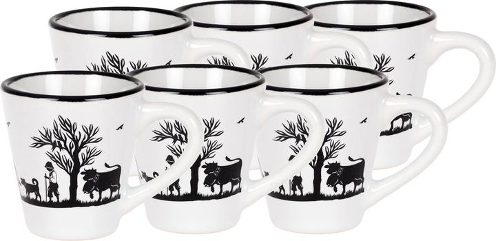 Angela Bruderer Mini Mugs «Scherenschnitt Alpaufzug» (6 x)