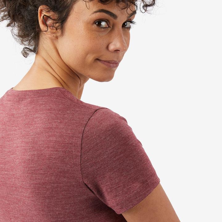 Actual product image Forclaz Women’s Short-Sleeved Merino Wool T-shirt, Merino Fresh - Brown (XL)