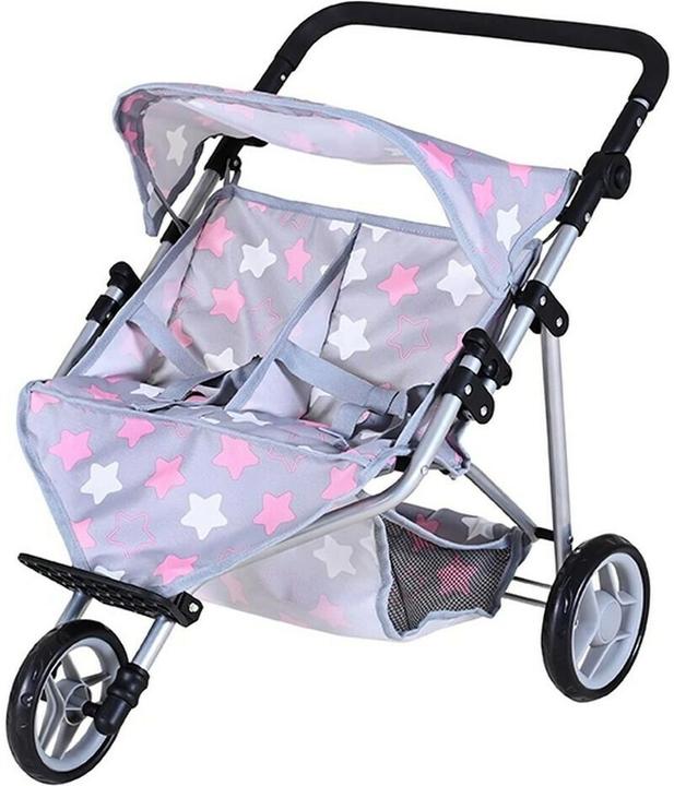 Knorrtoys Zwillingspuppenwagen Duo - "star grey pink"