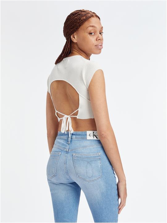 Actual product image Calvin Klein Jeans Open Back Tied Knitted Crop Top - 123149 (L)