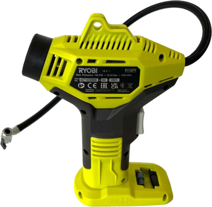 Image du produit Ryobi R18PI-115 Compresseur manuel sans fil 18 V 10,3 bar + 1x batterie 1,5 Ah + chargeur (10.30 bar)