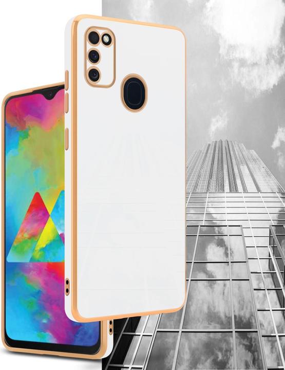 Productafbeelding Cadorabo Hoesje voor Samsung Galaxy M21 / M30s in TPU met camerabescherming LM130 Style (Samsung Galaxy M30, Samsung Galaxy M21)