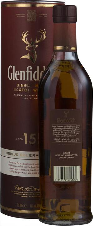 Produktbild Glenfiddich 15 Years Solera (Single Malt, Scotch Whisky, 1 x 70 cl)