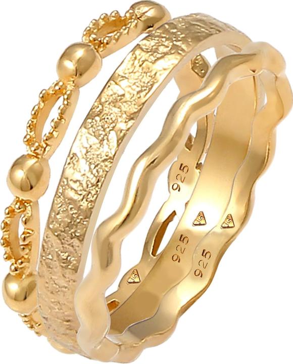 Immagine prodotto Elli Anello a fascia, palla, set di anelli, onde (52, 925 Argento)