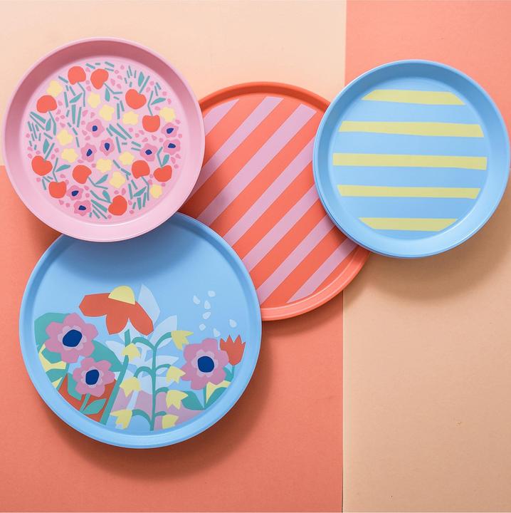 Actual product image Koziol Nora S Stripes dinner plate Ø 20.5 cm, 1 piece, Sweet Blue (1 x, 20.50 cm)