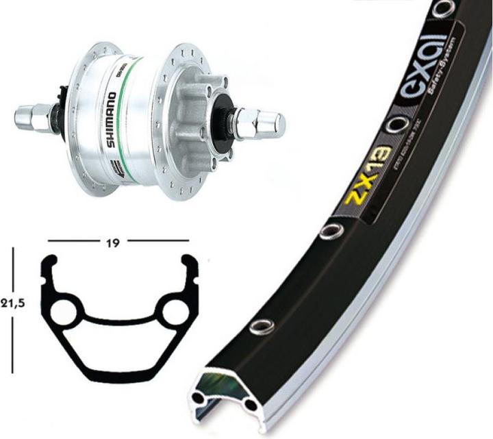 Produktbild Exal ZX 19 V-Rad 28 x 1.75, Shimano DH3D30 (Vorderrad, 28")