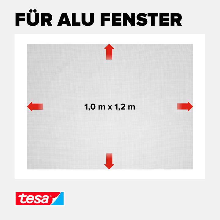 Produktbild tesa Insektenschutz Alu COMFORT Ersatzrolle aus Fiberglas-Gewebe, für Fenster & Türen, ohne Bohren (120 x 250 cm)