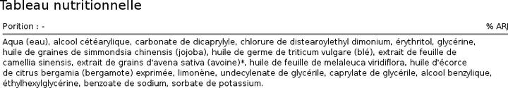 Nutritional values and ingredients Bioearth Après-shampooing démêlant (150 ml)