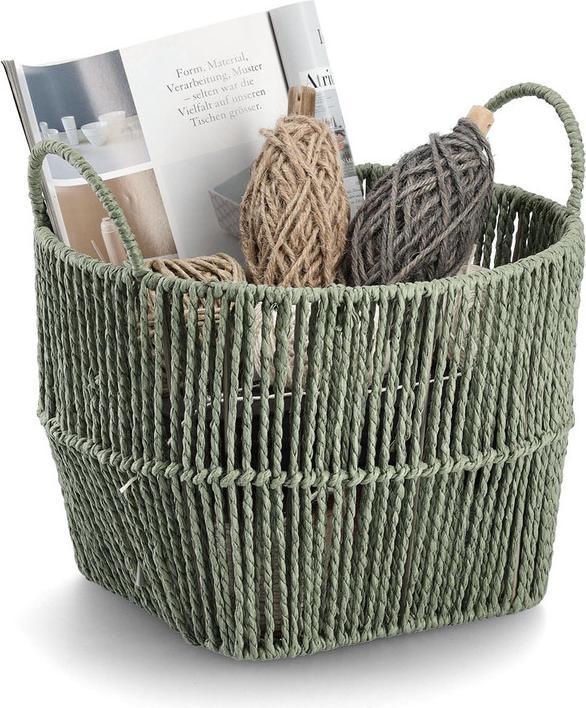 Produktbild Zeller Present Aufbewahrungskorb, Papiergeflecht, salbei (1 x, 30 x 21 cm)