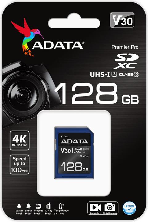 Immagine prodotto Adata Premier Pro - Scheda di memoria flash - 128 GB (128 GB, SDXC, U3, UHS-I)