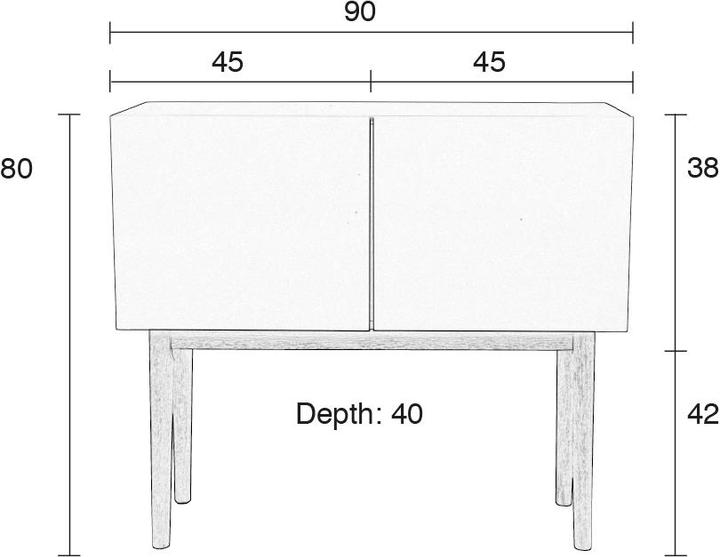 Actual product image Zuiver High on wood (90 x 40 x 80 cm)
