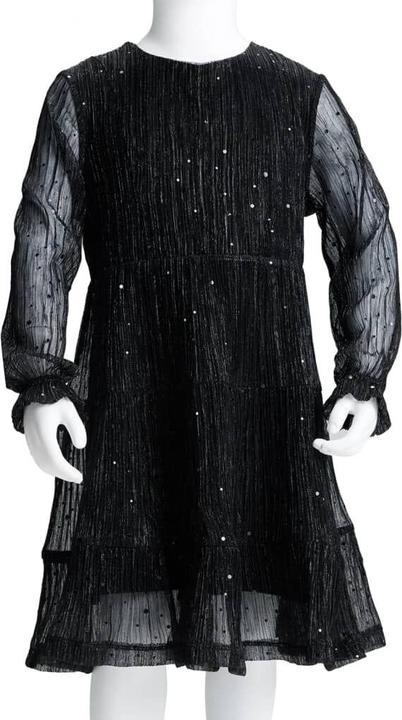 Actual product image VidaXL Children's dress with long sleeves black 104,outer material (104)
