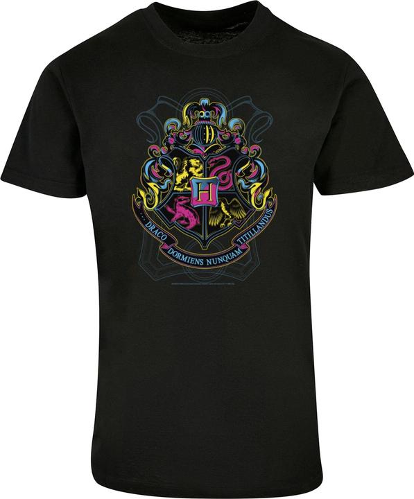 Immagine prodotto Absolute Cult Harry Potter - Maglietta Basic con stemma di Hogwarts al neon - 124381 (M)