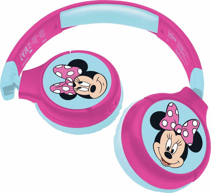 Lexibook Casque Minnie pour enfants, 2 en 1 Bluetooth et connexion filaire, pliable, limitation de volume