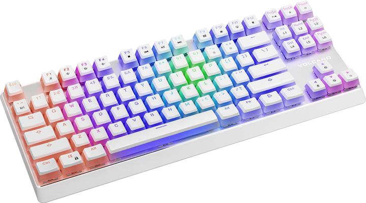 Image du produit Modecom VOLCANO LANPARTY RGB PUDDING EDITION Clavier de jeu blanc Bleu US (US, Filaire)