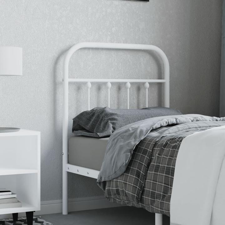 Image du produit VidaXL Kopfteil Metall Weiss 75 cm, Farbe: Weiss, Material (80 x 3 x 100 cm)