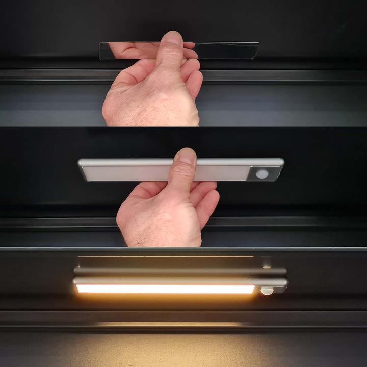 Immagine prodotto Nedis Striscia luminosa a LED ricaricabile con sensore di movimento (Bianco caldo, 1.40 cm, Interno)