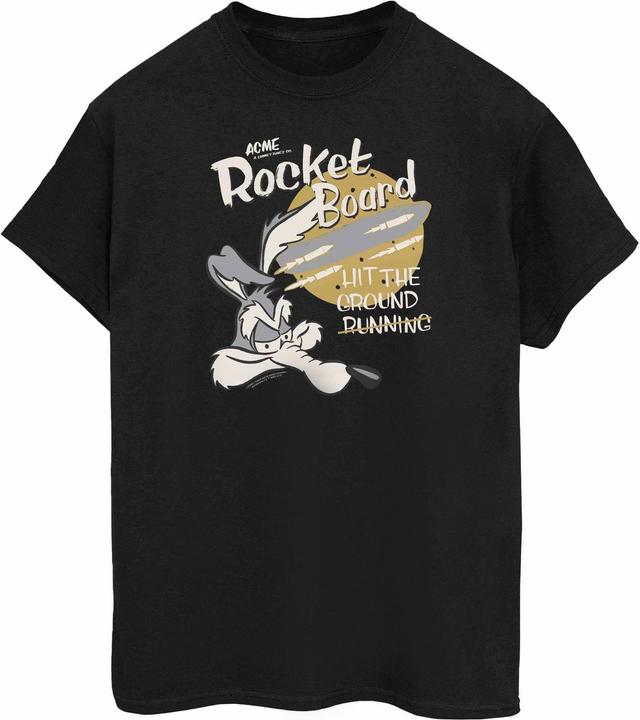 Looney Tunes Mens Rocket Board Wile E Coyote Cotton T-Shirt (S)