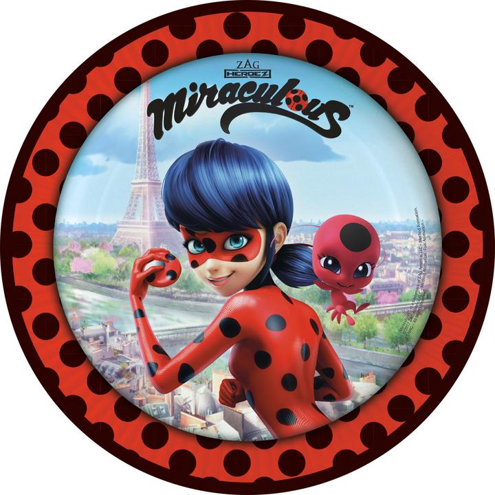 Actual product image Amscan Disposable paper plates Miraculous (8 x)