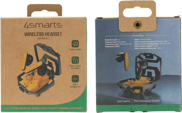 Produktbild 4smarts TWS Bluetooth Kopfhörer GameBuds (keine Geräuschunterdrückung, 24 h, Kabelgebunden)