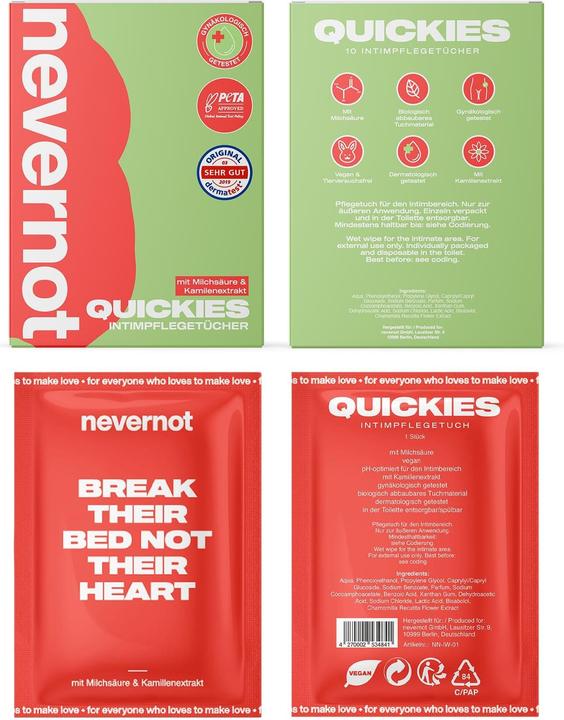 Actual product image NeverNot Quickies (275.63 ml, Intimate wipes)