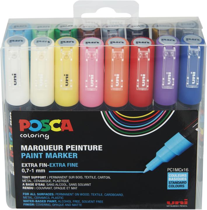 Posca Marker PC-1MC, 16er Set (Multicolor, 1 mm, 16 x)