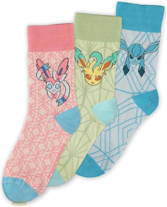 Difuzed Pokémon - Eevee Evolution (LGS) Socks (3 Pack) - 39/42 (3er Pack, 39, 42)