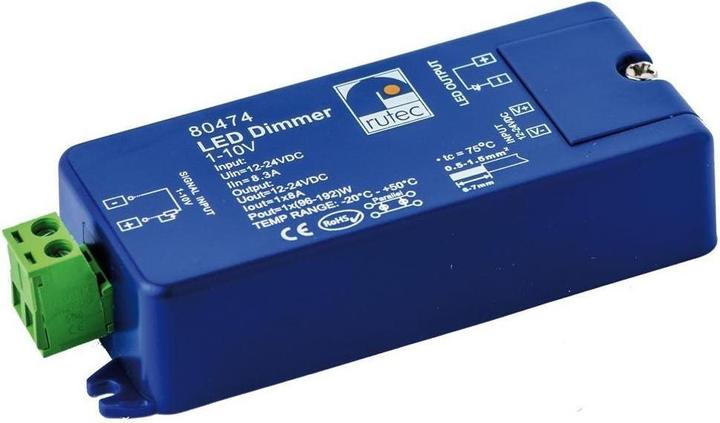 Actual product image Rutec LED Dimmer 1-10V/Poti/Button 80474 192W/24V 96W/12V, 1 channel, 94x37x21mm