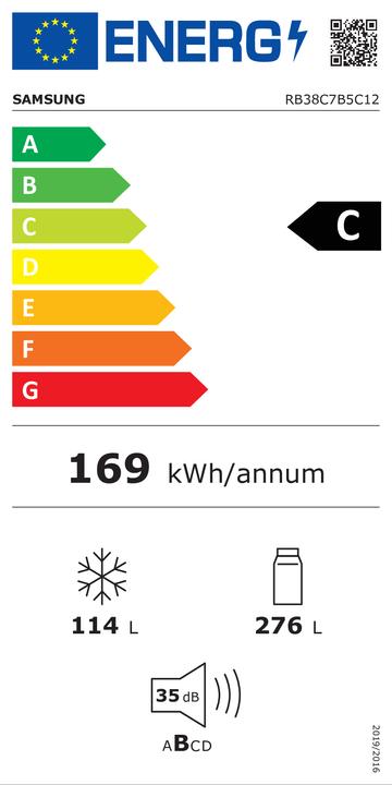 Etichetta energetica Samsung FRIGORIFERO RB38C7B5C12/EF (390 l)