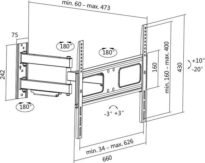 Actual product image LogiLink TV Wall Mount (Wall, 70", 50 kg)