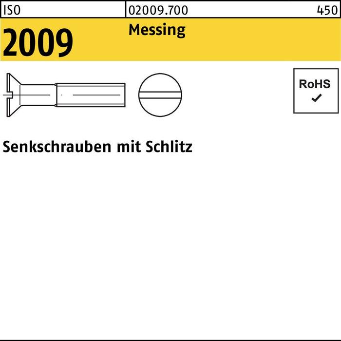 Produktbild Senkschraube ISO 2009 m.Schlitz M 3 x 30 Messing (200 Schrauben pro Stück)
