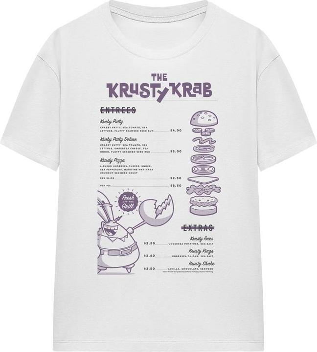 Spongebob Squarepants Krusty Krab Menu TShirt (XXL)
