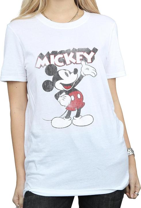 Disney Womens/Ladies Presents Mickey Mouse Cotton Boyfriend T-Shirt