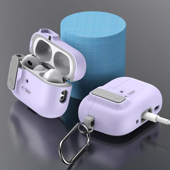 Actual product image Tech-Protect SLIM HOOK Apple AIRPODS PRO 1 / 2 LAVENDER (Headphone bag)