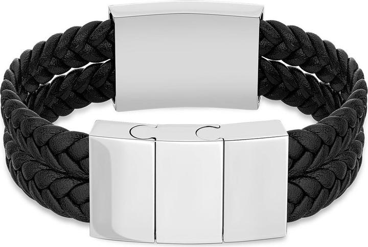 Productafbeelding Police Waardige Armband (21 cm, Roestvrij staal, Leer)