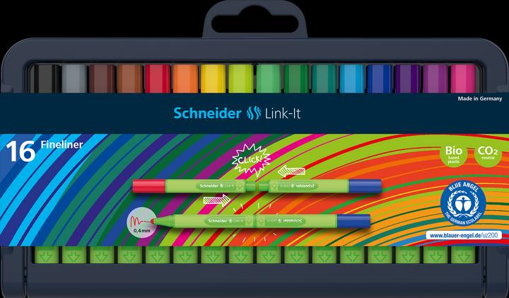 Produktbild Schneider Fineliner Link-It - Etui à 16 Stk. (Mehrfarbig, 16 x)