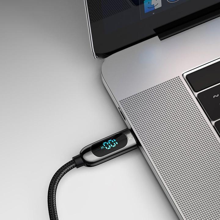 Actual product image Baseus Display Fast Charging Data Cable Type-C to Type-C 100W 2m Green (2 m, USB 2.0)