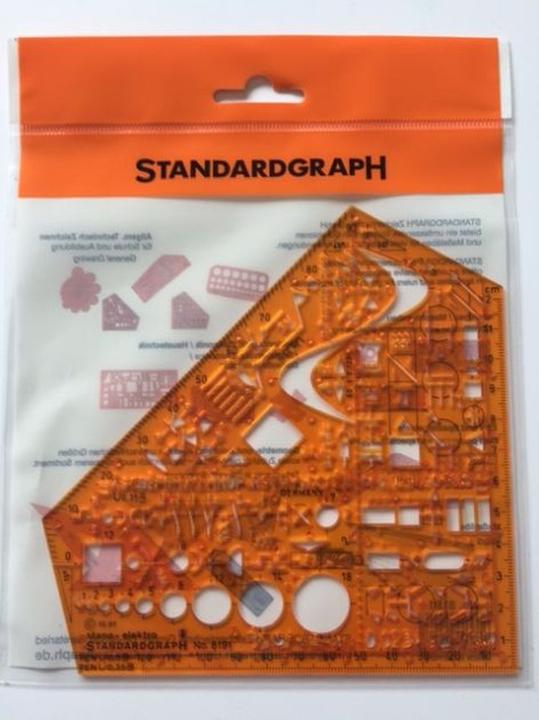 Image du produit Standardgraph Pochoir Équerre d'école orange (155 mm)