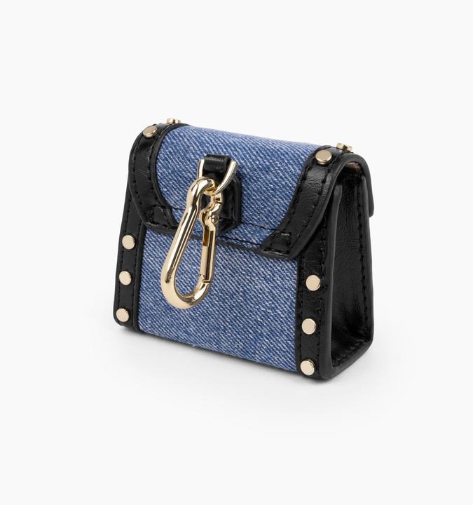 Productafbeelding iDeal Of Sweden AirPods Mini Tas Paloma Herwerkt Denim (Koptelefoon tas)