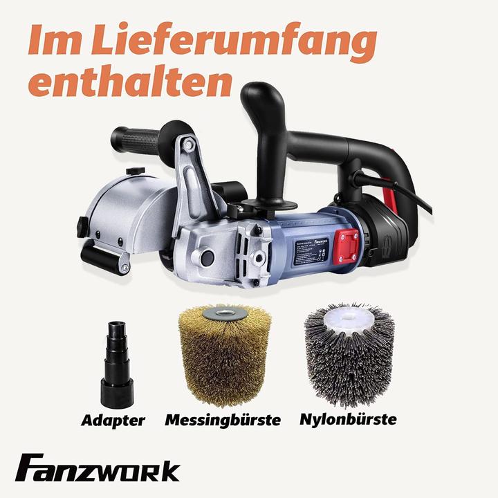 Produktbild Fanztool 1500 Watt Satiniermaschine Set mit Messing und Nylon Buerste (Bürstenschleifer, 1500 W)