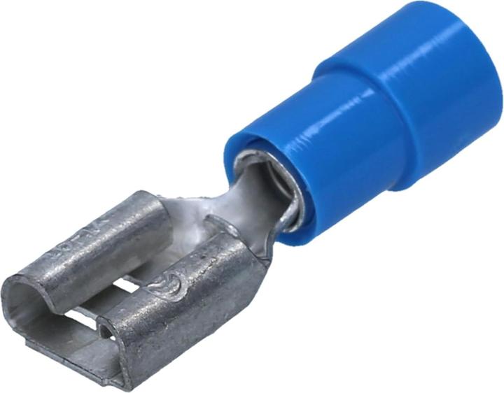 Produktbild Kalitec 100 Stück FHB488 Flachsteckhülse blau 4,8x0,8 I 1,5-2,5mm² Kabelverbinder I teilisoliert I M